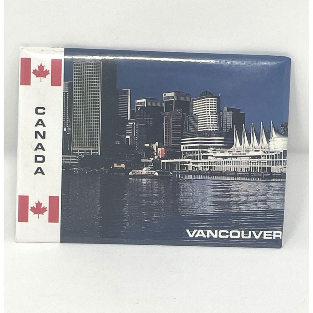 Vancouver Canada Souvenir Magnet Canada Place City Skyline‎ Metal 2.5" x 3.5"